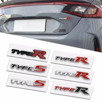 3D Металл Логотип Type-S Тип-R Гоночная Эмблема Буквы Автомобильная Передняя Решетка Задняя Крышка Багажника Значок Наклейка Аксессуары