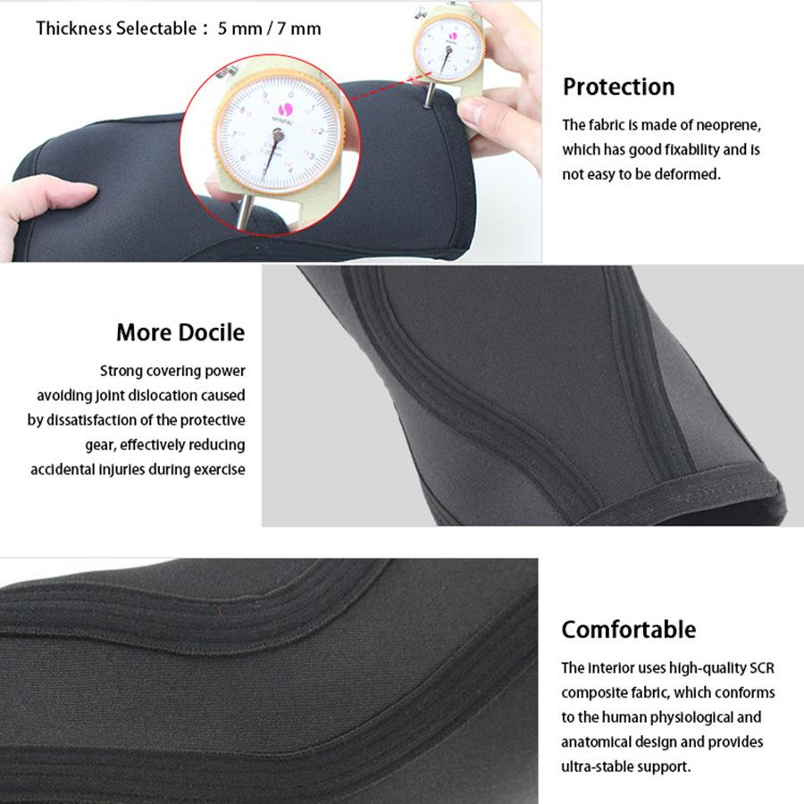 1 пара наколенников для приседаний, наколенник, поддержка, высокая производительность, утолщение, 7 мм, неопреновые наколенники для волейбола, поднятия тяжестей