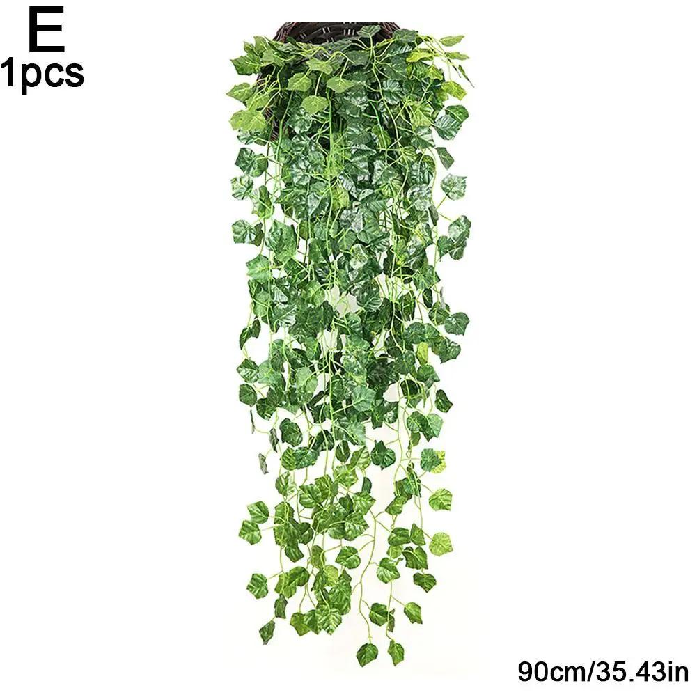 Искусственные растения, лианы, имитация лианы, настенные листья, зеленые искусственные растения для дома, украшения балкона, настенные украшения для комнаты из ротанга Y5X3