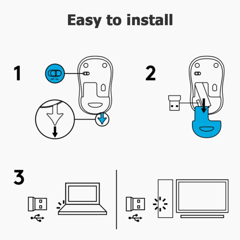 Беспроводная мышь Logitech M221, бесшумная, 3-кнопочная, 1000 точек на дюйм, оптическая компьютерная мышь 2,4 ГГц с USB