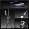 USB-A - iPhone Lightning cable with magnetic holder organizer 1.2m - gray
