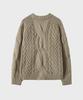 NOIRER Heavy Multi-Cable Oversized Sweater (Beige)