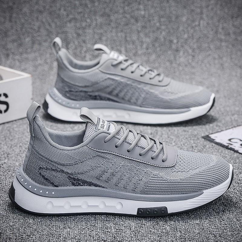 Summer New Breathable Flying Woven Casual Shoes Fashion Trend Men's Shoes Mesh Surface Sports Shoes D274