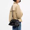 Coach Satchel Silver Logo Leather Shoulder Bag Women bags Black CDV19-SVBK