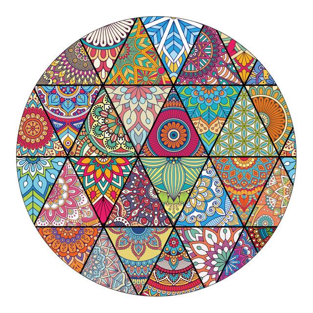 Mandala Floral Rug Children 'S Room Home Decoration Mats Round Carpet Living Room Anti -Slip Washable Carpet Computer Chairs Mat