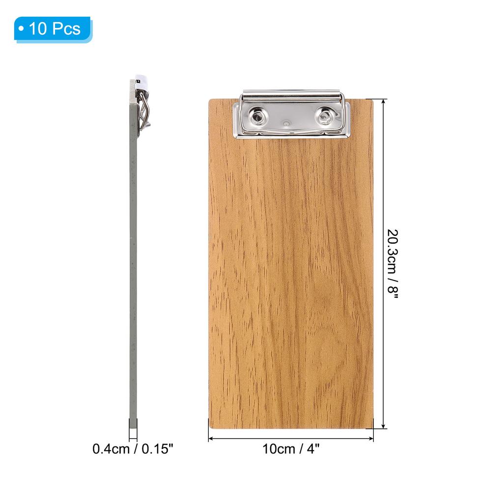 10/20Pcs Check Presenters for Restaurant Mini Clipboard Wood Check Holder Half Page Menu Holder for Restaurant Cafe Check Server