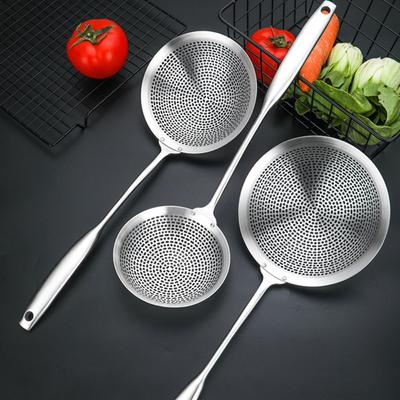 Ложка-дуршлаг с ручкой, устойчивой к ожогам, из нержавеющей стали 304, устойчивой к высоким температурам, можно мыть в посудомоечной машине, сито, совок, кухонные принадлежности