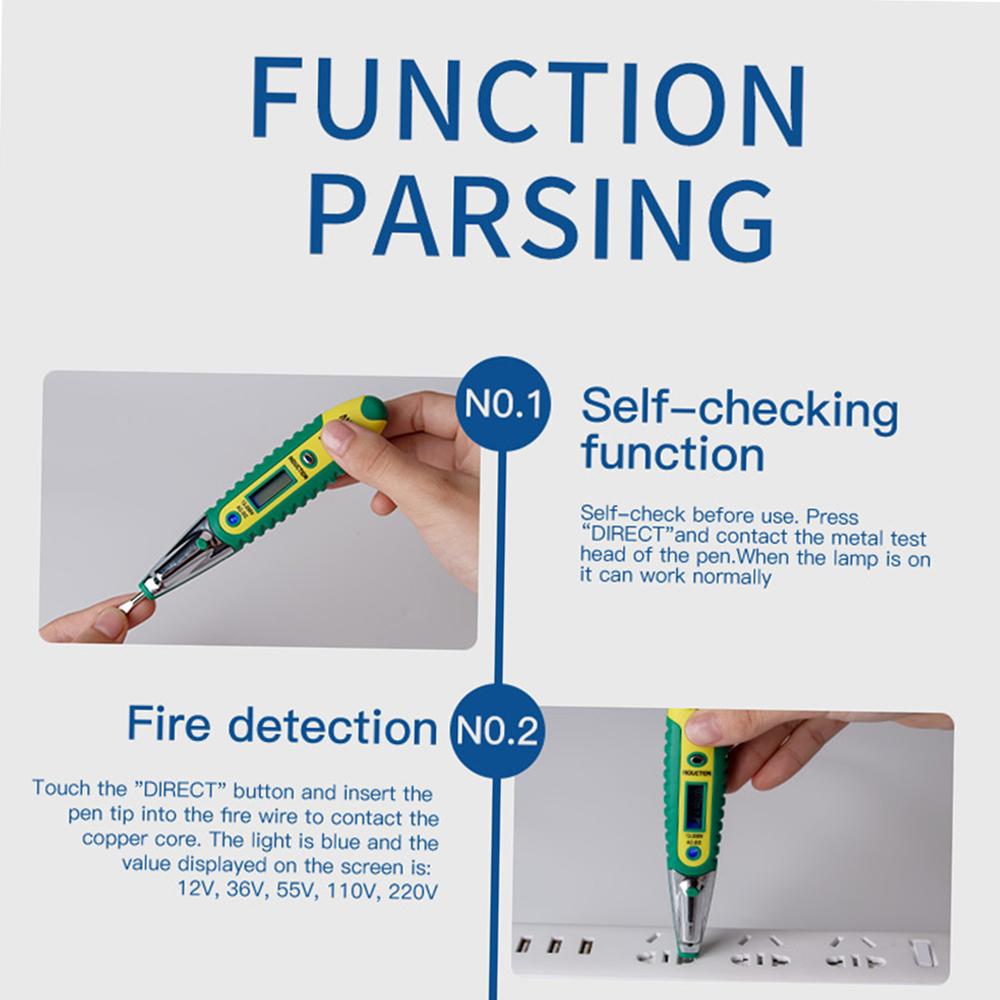 Aneng Testing Pen VD700 AC/DC 12-250V LCD Digital Display Voltage Test Pen Voltage Tester Electric
