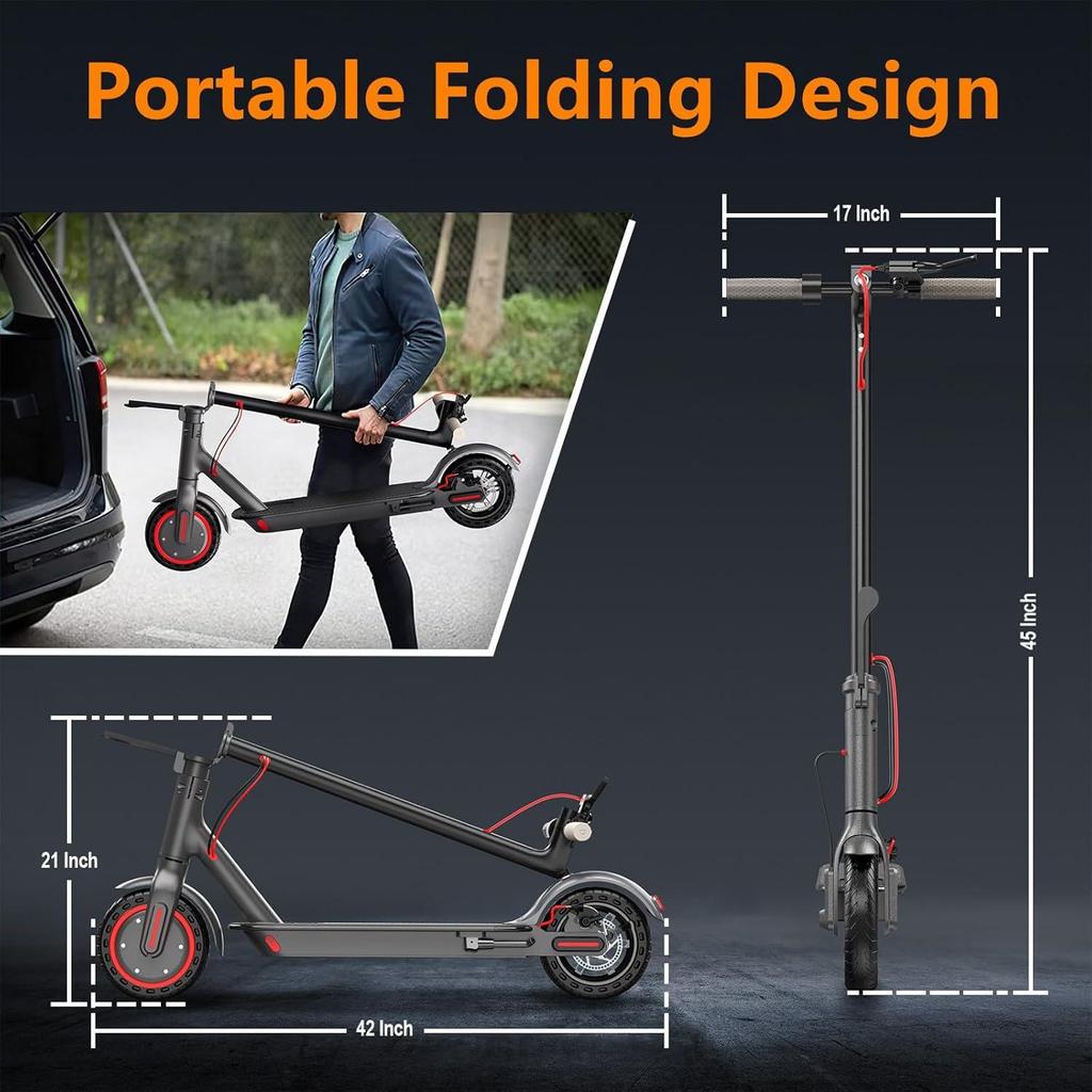 Новый модернизированный электрический самокат, 350 Вт, умный самокат для взрослых с приложением, максимальная нагрузка 120 кг, амортизирующий противоскользящий складной электрический самокат