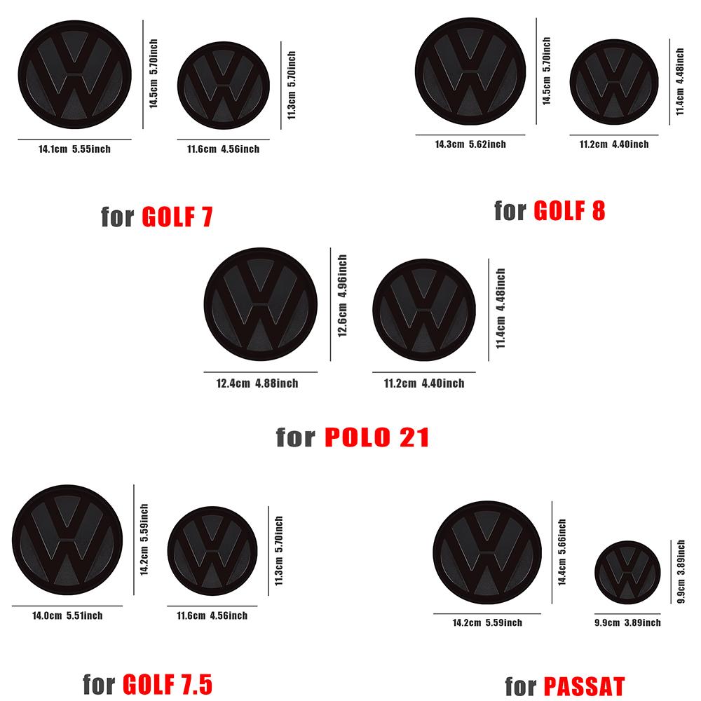 For VOLKSWAGEN VW Non-destructive Gloss Black Front Grill Badge Rear Trunk Lid Emblem Logo For Volkswagen VW Golf 7 7.5 8 2014-2