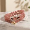 Mingtai Jewelry Натуральный клубничный кварц Двухслойный браслет из бусин Милые сладкие аксессуары для подруг Украшения Прямая трансляция