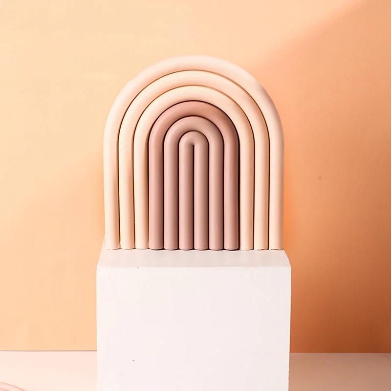 Подставки под радужные в скандинавском стиле, изоляционные прокладки, коврики под чашки, нескользящие подставки под приборы, домашний декор, кухонные аксессуары