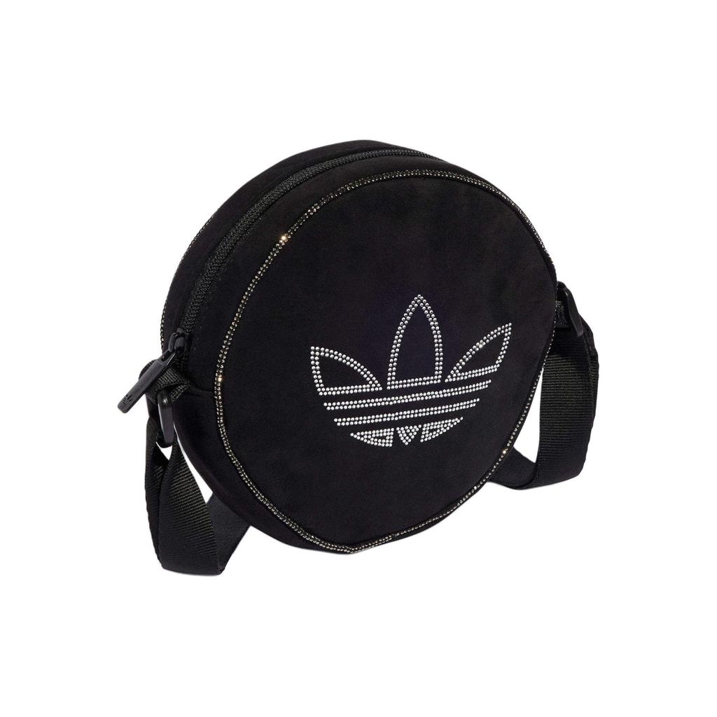Adidas Originals Trefoil Letter Logo Eco-Friendly Polyester Small Round Shoulder Crossbody Bag Women bags Black IT7387