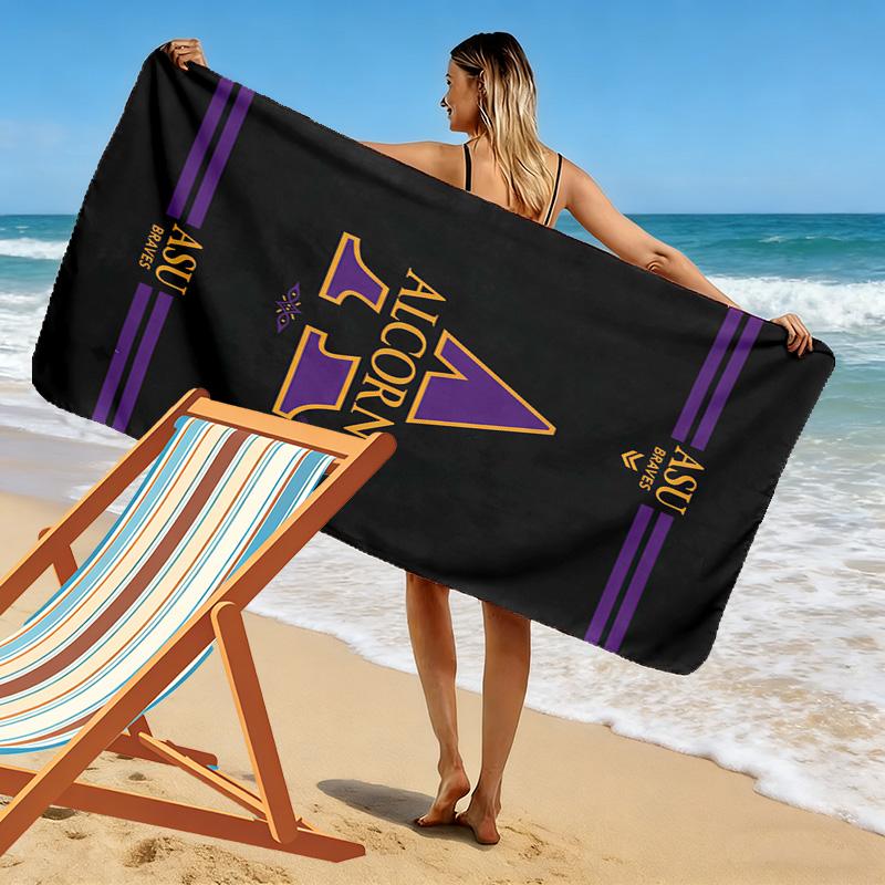 Alcorn State Braves Print Beach Towel, Large Soft Quick Dry Towel for Beach Camping Swimming