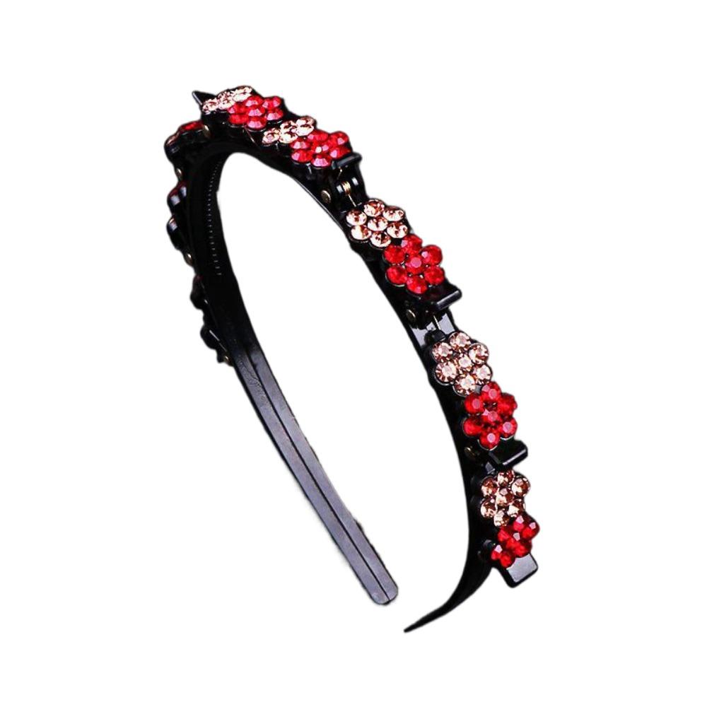 Обруч для волос с челкой в виде цветка сливы и стразами, элегантный блестящий цветок, четыре сезона