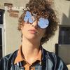 SHANUA винтажные зеркальные солнцезащитные очки без оправы женские модные уникальные очки без букв мужские очки в стиле панк оттенки UV400