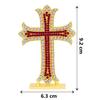 Новый христианский Иисус Христос Святой Крест Символ Красный Золотой Металлический Экспонат для приборной панели автомобиля Домашний Декор Офисный Стол Экспонат