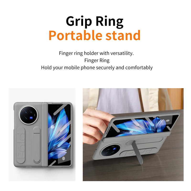 Hinge Elastic Wristband Stand 360 Full Protection Armor Case for Honor Magic V5 / Magic V3 5G with Tempered Glass Folding Cover