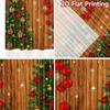 2pcs, 2D FLAT PRINTING Curtains (Without Rod) Festive Wonderland(2) Holiday Printed Curtains Semi-Sheer Curtains Outdoor