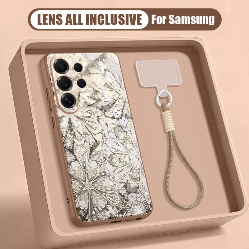 Винтажный Цветочный Чехол-Мандала Для Samsung S26 Ultra S25 FE S24 S24 Plus A57 A37 A17 A56 A36 A16 A55 A35 A15 A54 5G Гибридный Магнитный Матовый Чехол