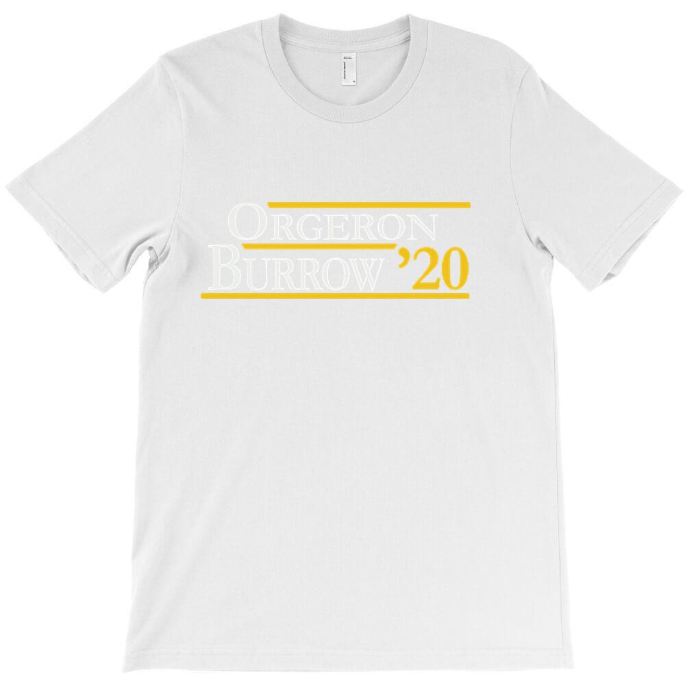 Orgeron And Burrow In For Dark T Shirt Cheap Hombre Short Sleeve Crew Neck