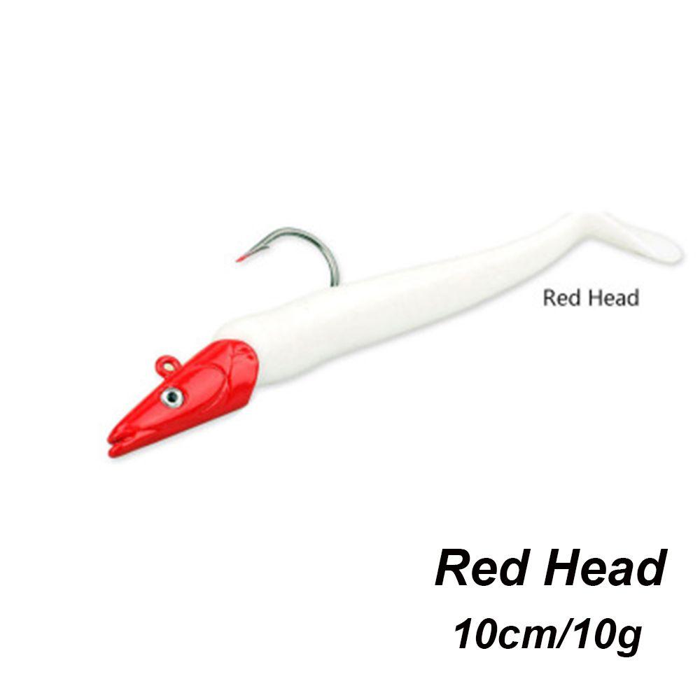 Durable 10g 19g 34g Luminous Worm Barbed Hook Fish Eel Lure Lead Jig Head Artificial Soft Bait
