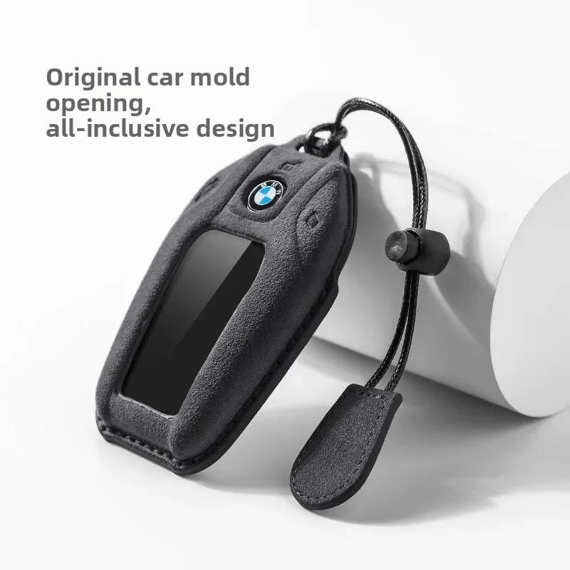 BAAWW1 BMW Car Key Cover Liquid Crystal Screen Protector Blade Buckle Case for 7 Series 740 730 535 X5 6 7 Luxury Automobile Key Holder