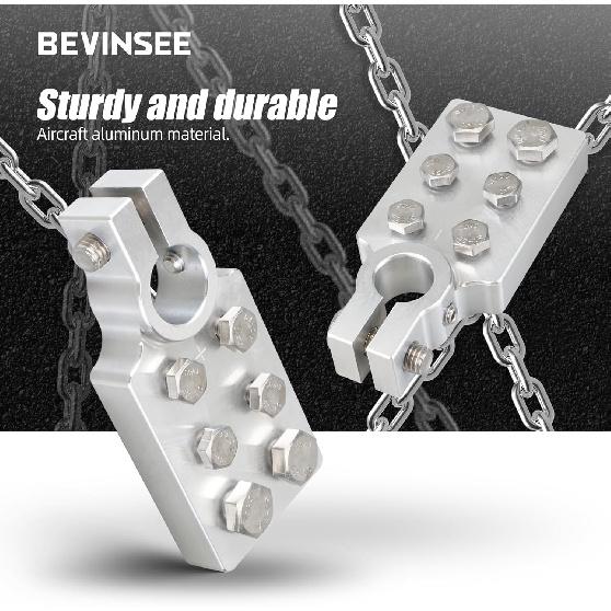 Bevee 6 Spot Battery Terminal Connector Clamps 4/0(XL) AWG Gauge, Positive And Negative (+/-)(Pair) For Standard SAE Post Style, Multi-Size Hole