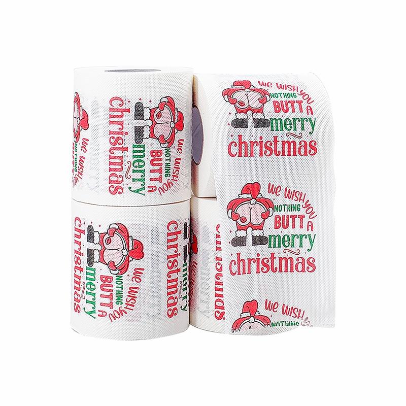 1/2/3/4/5 Rolls Christmas Toilet Paper Funny Santa Claus Tissue Roll Paper Christmas Decoration Xmas Navidad New Year Supplies