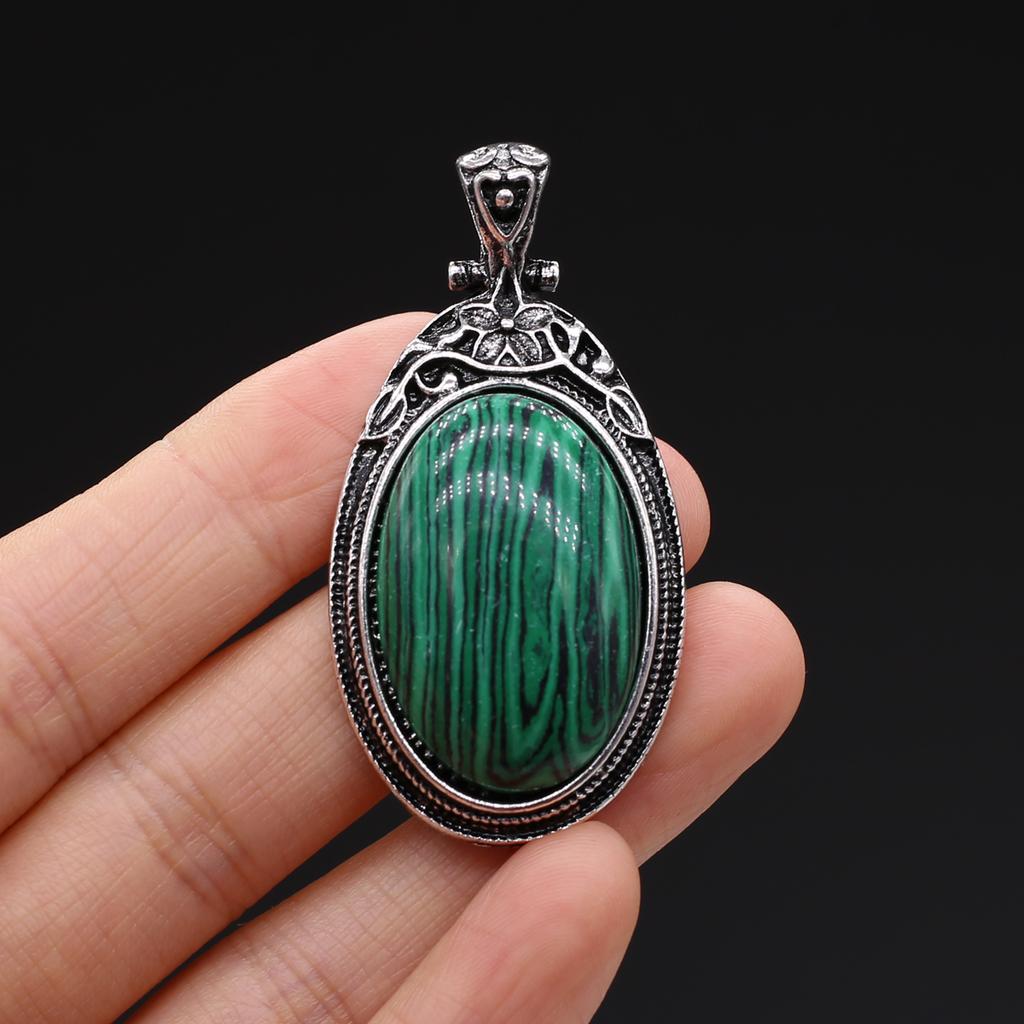 Подвеска из натурального камня в винтажном стиле, ожерелье, модные украшения, овальная форма, колье из сплава, розовый кварц, опал, малайзийский нефрит, идеи подарков, подарки для влюбленных