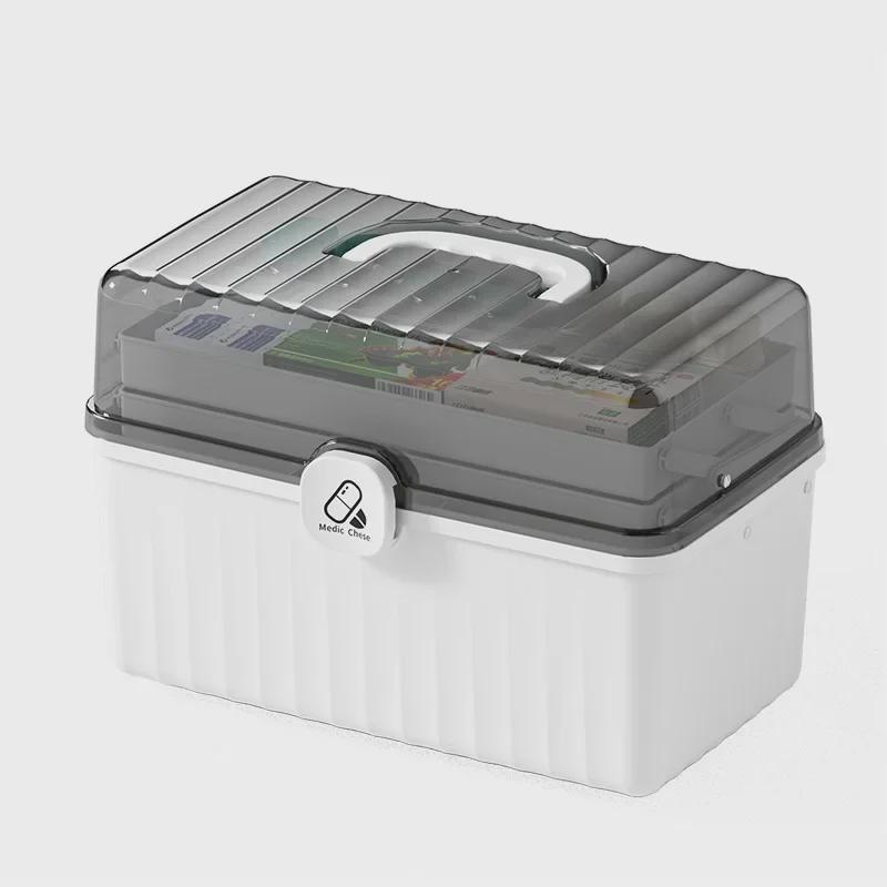 Большая вместительная портативная аптечка первой помощи и медицинский ящик для хранения для использования дома и на открытом воздухе