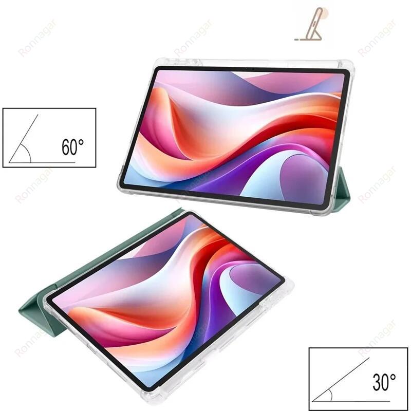 Tablet Cover for Lenovo Xiaoxin Pad 2024 Tab M11 TB-330FU TB-331FC with Pencil Holder Soft Back Funda Lenovo Tab M11 Wake/Sleep Leather Case