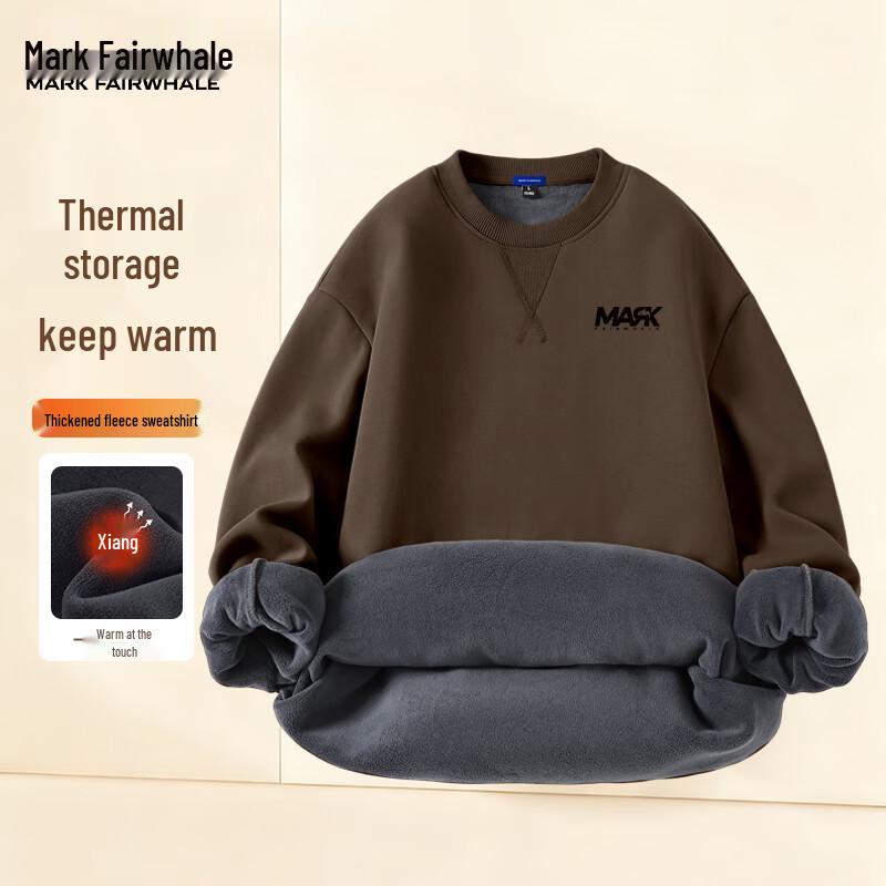 Mark Fairwhale Men's Fleece Lined Loose Fit Round Neck Sweatshirt