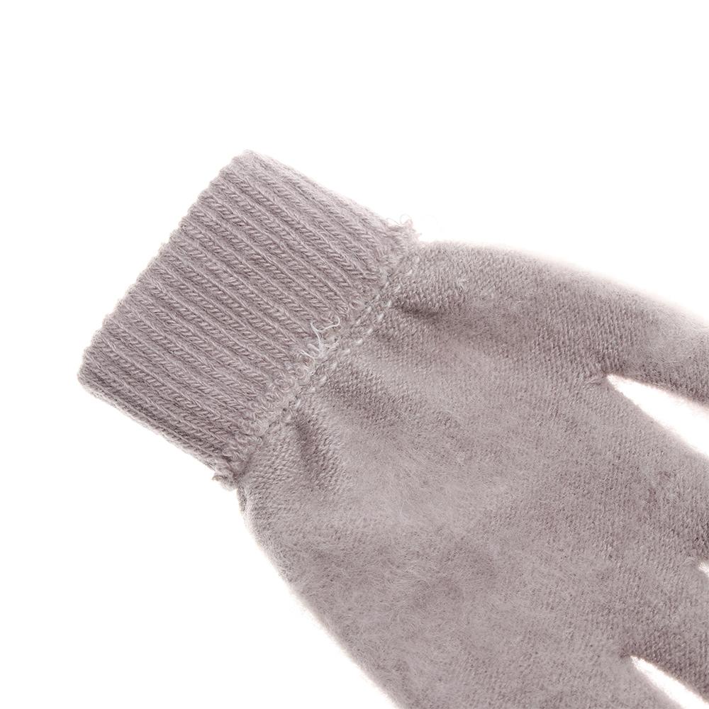 Women Winter Warm Basic Thicken Wool Knitted Mittens Plush Lining Full Fingered Gloves