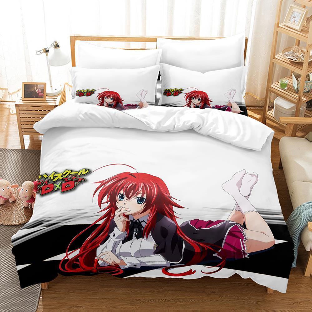New Kawaii High School DxD Bedding Set Single Twin Full Queen King Size Bed Set Adult Kid Bedroom Duvet Cover Sets Anime Bed