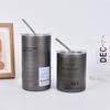 1Pc Vacuum Stainless Steel Kettle Double Layer Mug With Straw Coffee Mug Ice Urchin Coffee Mug