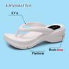Fashion White Thick Sole Wedge Flip Flops Women Summer Eva Clip Toe Platform Sandals Woman Fashion Non Slip Beach Slippers Thong Slides