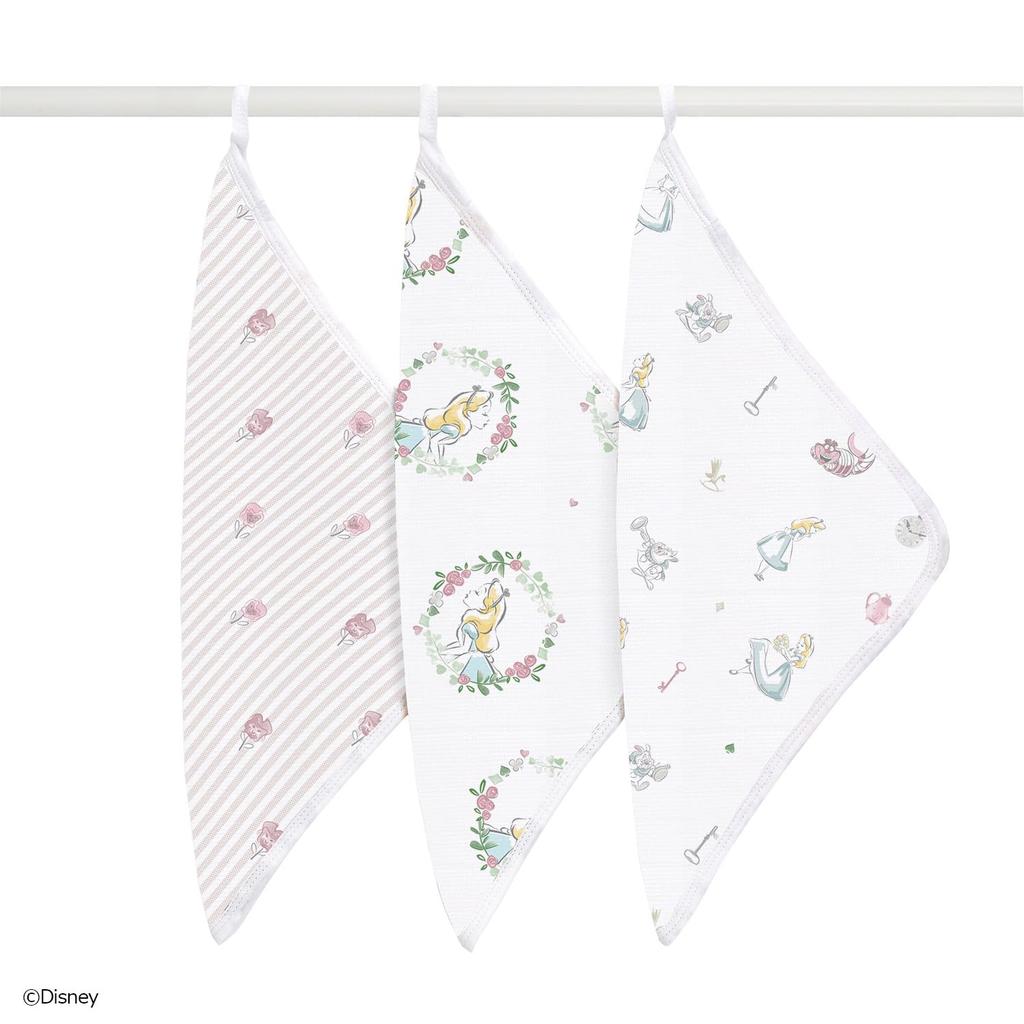 Aden anais 3 мочалки японские настоящие Disney Алиса в стране чудес классическое одеяло мечты AWCC30013DI 30 x 30 см полотенце-петля полотенце марля носовой платок