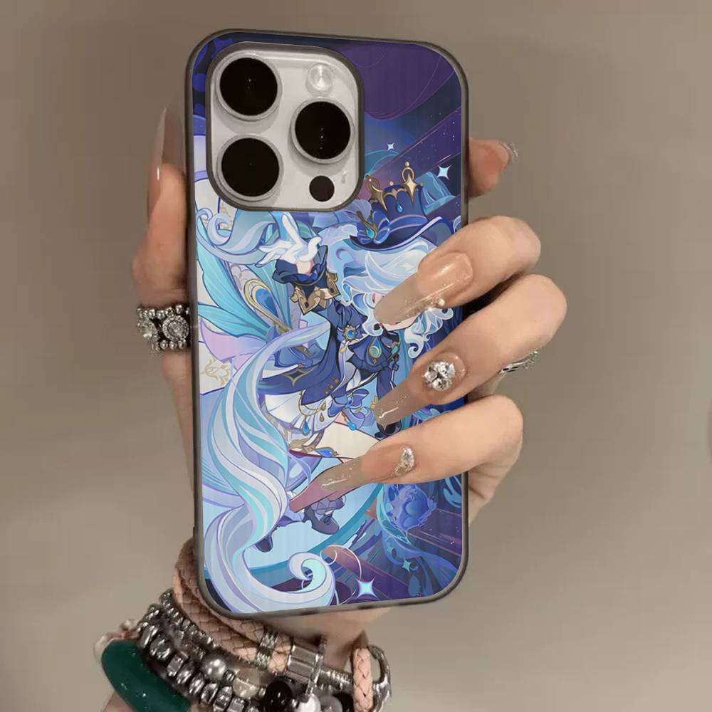 Игровой чехол F-furina Wave Corrugated для iPhone 17 Air 16 15 14 13 11 12 Pro Max Plus Матовый чехол