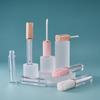 1pcs Empty 4ml Transparent Lipgloss Tubes With Brush Round Cosmetic Lipgloss Tube Clear Lip Balm Refillable Reusable Bottle