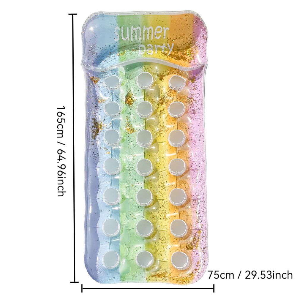 Mesh Backrest Recliner Inflatable Floating Chair with Sequin Design