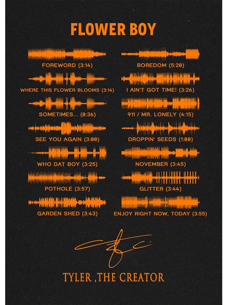Рэпер Звезда Тайлер Создатель Цветочный мальчик Музыкальный постер Холст Картина Эстетическое настенное искусство для бара Кафе Комната Украшение дома