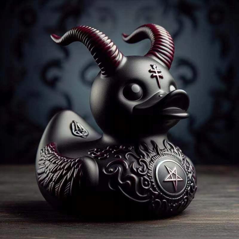 Bath Duck Gothic Duck Heavy Metal Goth Thicc Black Bathtub Gift