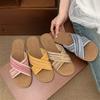 Flat Bottom Niche Cross with Cool Slippers Women's Outerwear 2025 New Summer Versatile Soft Sole with Skirt Beach Sandals