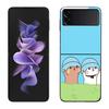 Милый Чехол BuBu DuDu для Samsung Z Flip 7 6 5G Galaxy Z Flip 5 4 3 Черный Жесткий Чехол Роскошный PC Корпус Coque