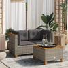 VidaXL Garden Corner Sofas and Cushions 2 Pcs Grey Wicker, Garden Corner Sofa, Garden Corner Seat, 365915