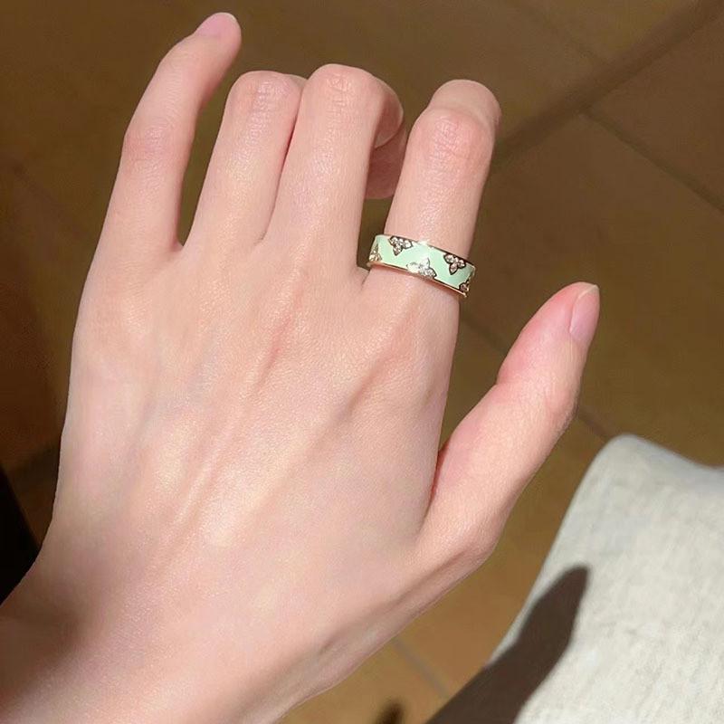 Enamel Colorful Butterfly Ring For Women Adjustable Open Design Unique And Jewelry Chic