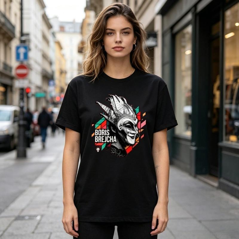 Techno DJ Boris Brejcha Graphic Print TShirt Streetwear Hip Hop Short Unisex Unisex 100Cotton Hip Hop Streetwear Multiple Colors