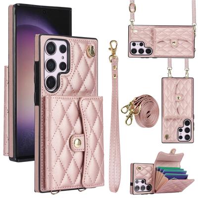 Кошелек-кроссбоди Чехол для телефона для Samsung Galaxy S25 S24 S23 S22 Plus Note 20 Ultra S21 FE A16 A15 A55 A35 A54 Чехол с держателем для карт