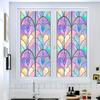 Stained Glass Rainbow Window Privacy Film Decorative Sun Blocking Glass Clings Colorful Static Coverings Decals for Home Glass Door